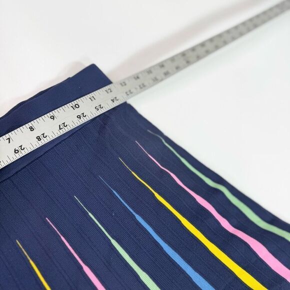 Maeve Midi Skirt Womens Small Blue Rainbow Pleated Contrast Classic Career - Picture 6 of 9